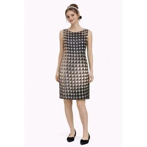 Mexx Sleeveless Classic Sheath Office Casual Polka Dot Dress sz 6